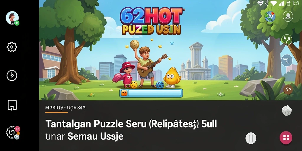 Tampilan gameplay 62HOT dengan berbagai teka-teki menarik.