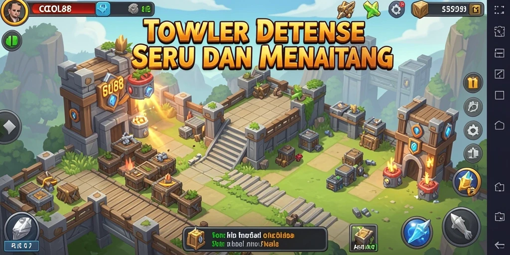 Tangkapan layar COCOL88 menunjukkan aksi seru di medan perang Tower Defense.