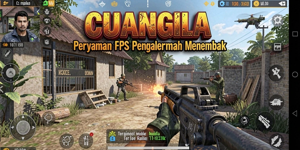 Tangkapan layar gameplay CUANGILA yang menunjukkan aksi tembak-menembak yang seru.