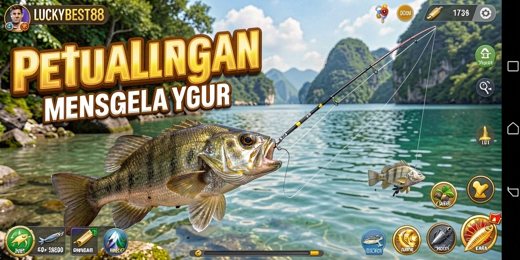 Tampilan gameplay menarik dari LUCKYBEST88 saat memancing.