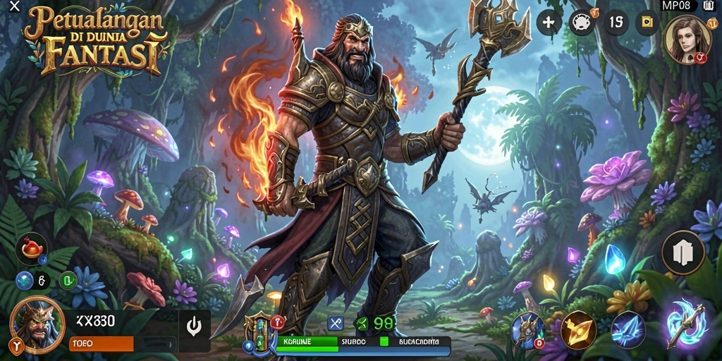 Tangkapan layar gameplay MPO08 yang menunjukkan aksi petualangan seru.