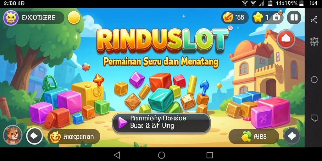 Screenshot menunjukkan gameplay menantang RINDUSLOT yang seru.