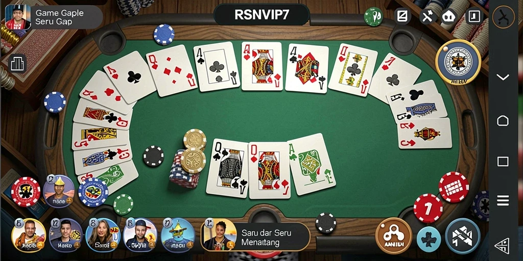 Tampilan gameplay RSNVIP7 yang menarik dan kompetitif di permainan Gaple.