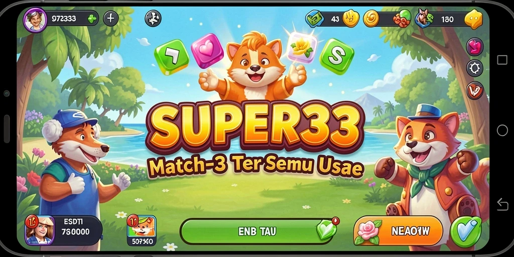 Tampilan gameplay SUPER33 yang seru dan menantang.