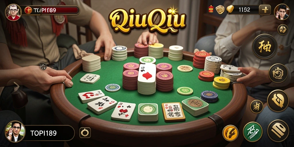 Tampilan gameplay seru TOPI189 dalam permainan QiuQiu.